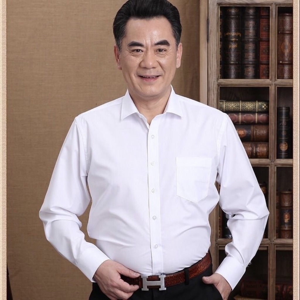 Áo sơ mi nam công sở form rộng dài tay cao cấp đẹp vải kate trơn mát FF13A