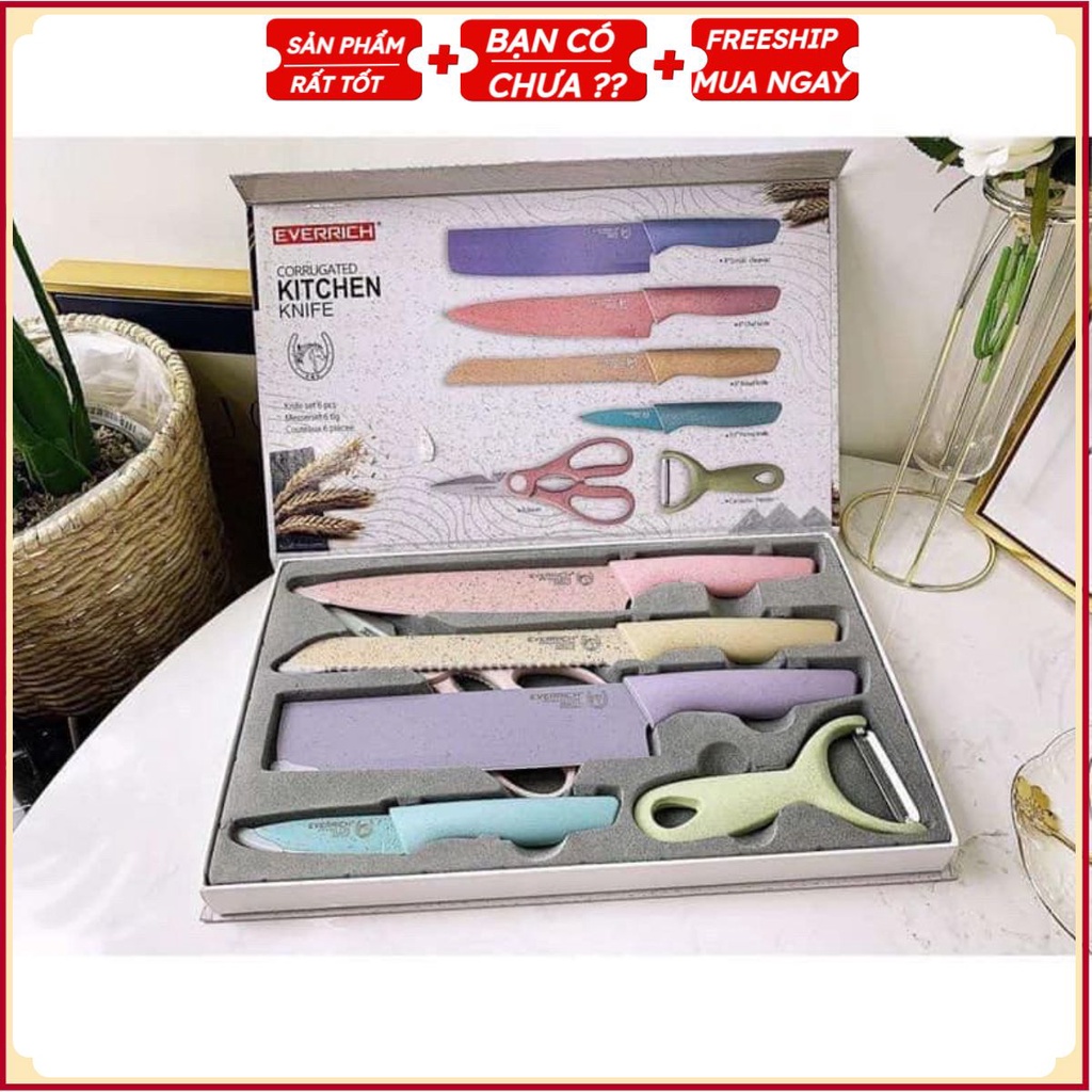 Set dao kéo 6 món EVERICH ( hàng có sẵn ) .