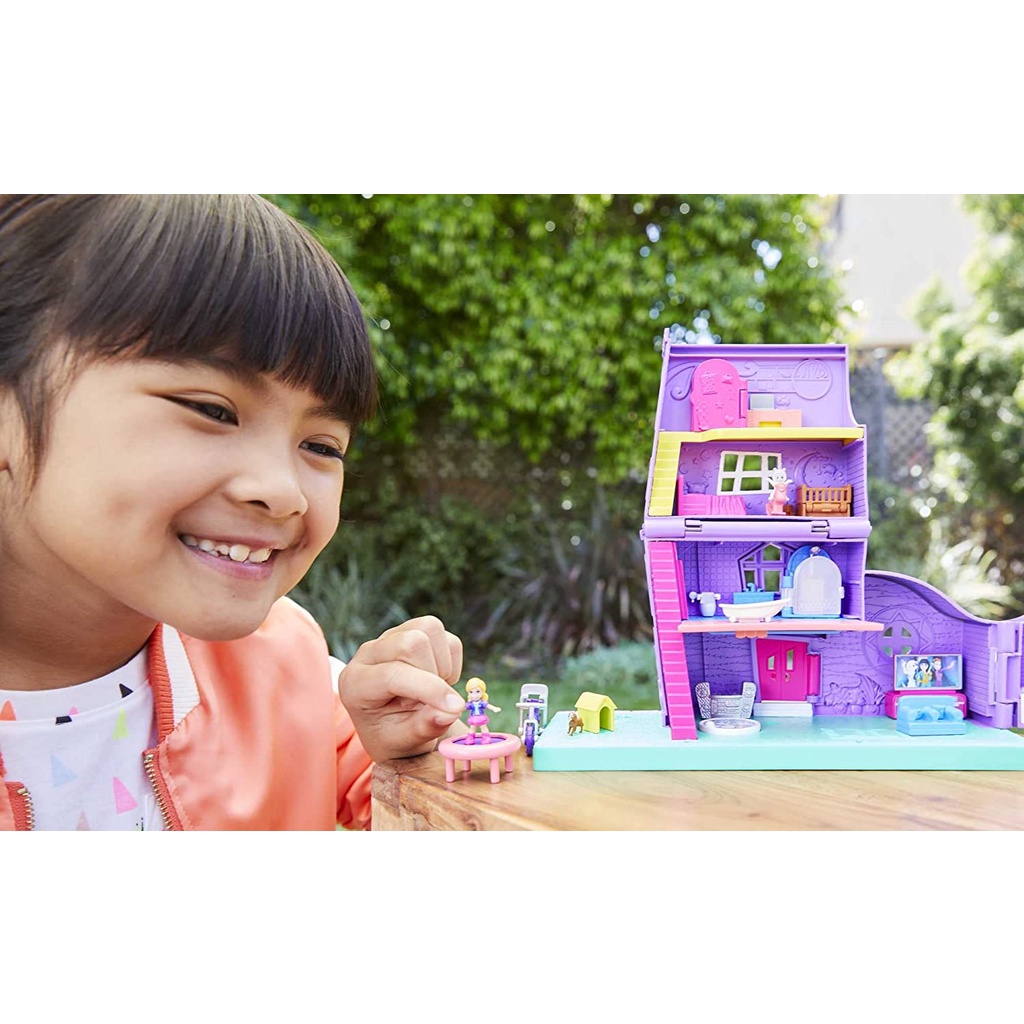 Polly Pocket Pollyville Pocket House Playset with 10+ Accessories GFP42 Bộ Đồ Chơi Nhà Búp Bê Pollyville Bỏ Túi Kèm Phụ Kiện 10 Món GFP42