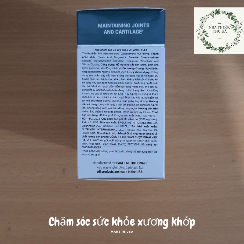 [ VH-ART COMPLEX] Viên uống xương khớp glucosamine  của mỹ hộp 60 viên