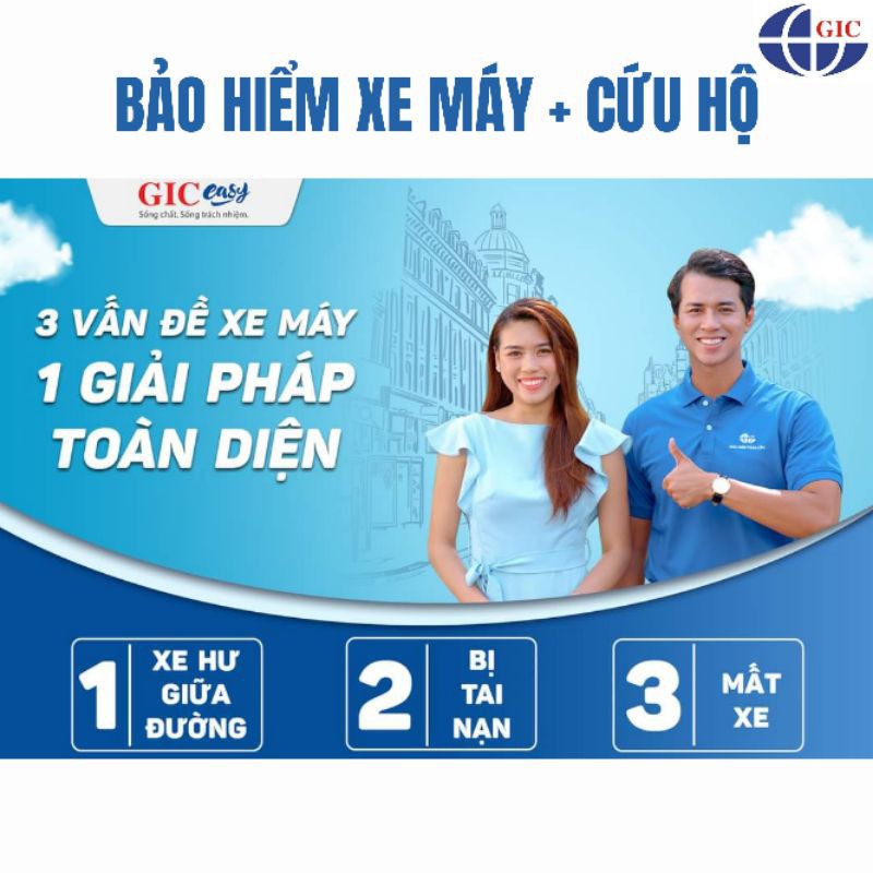 TOÀN QUỐC [Voucher giấy] Bảo Hiểm + Cứu Hộ Xe Máy - Bảo Hiểm Toàn Cầu GIC