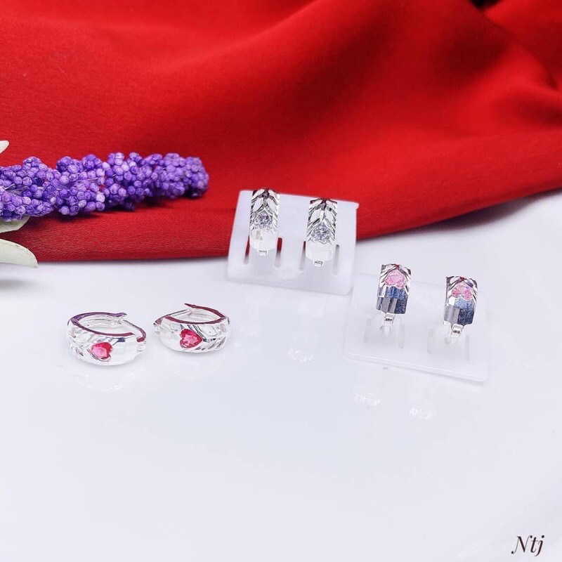 BÔNG TAI DÁNG BẤM TRÒN CHO NỮ BẠC TA