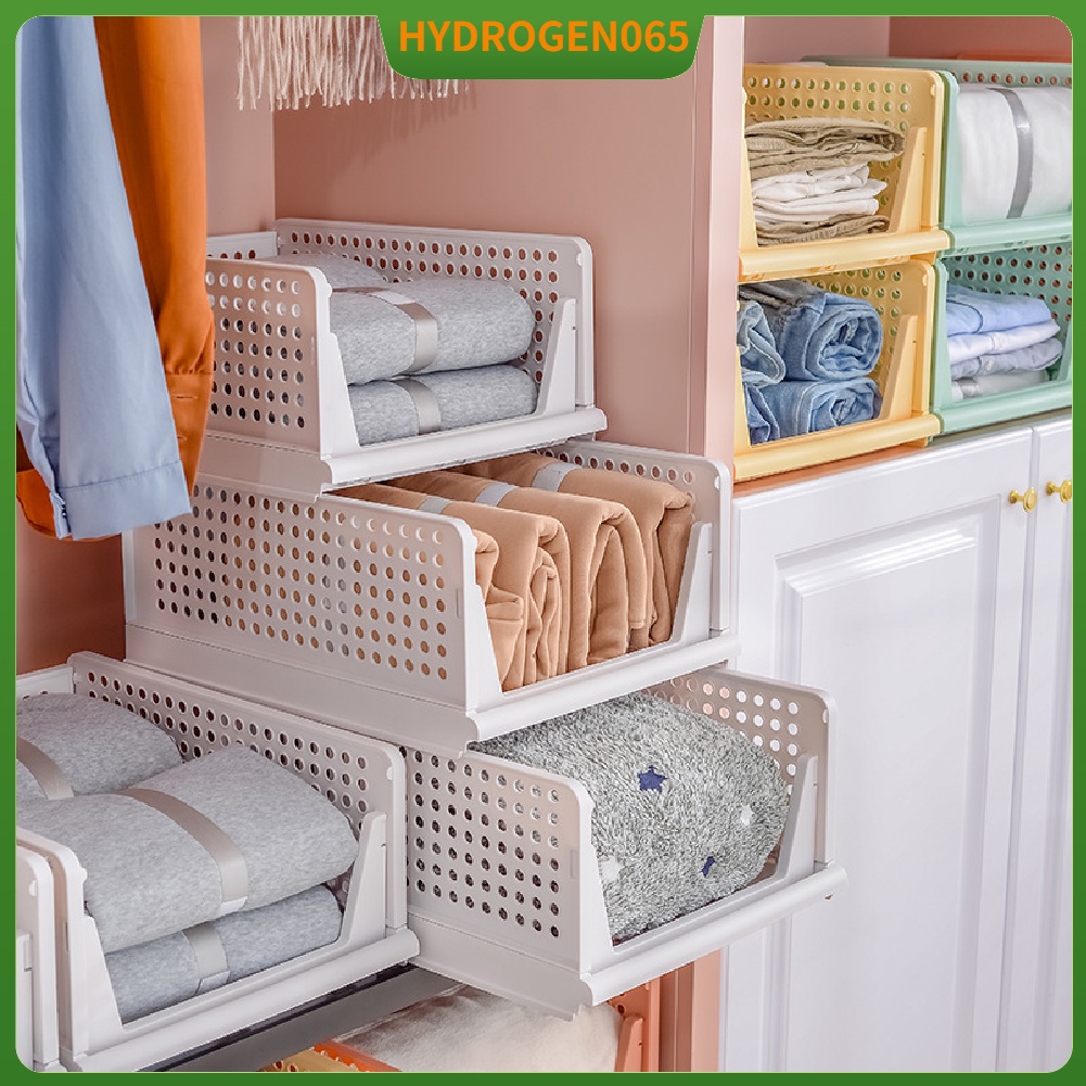 Giỏ lưu trữ có thể xếp chồng lên nhau Nhựa Ngăn kéo mở lớn Tủ đựng quần áo bằng vải cho Phòng khách ngủ Hydrogen065