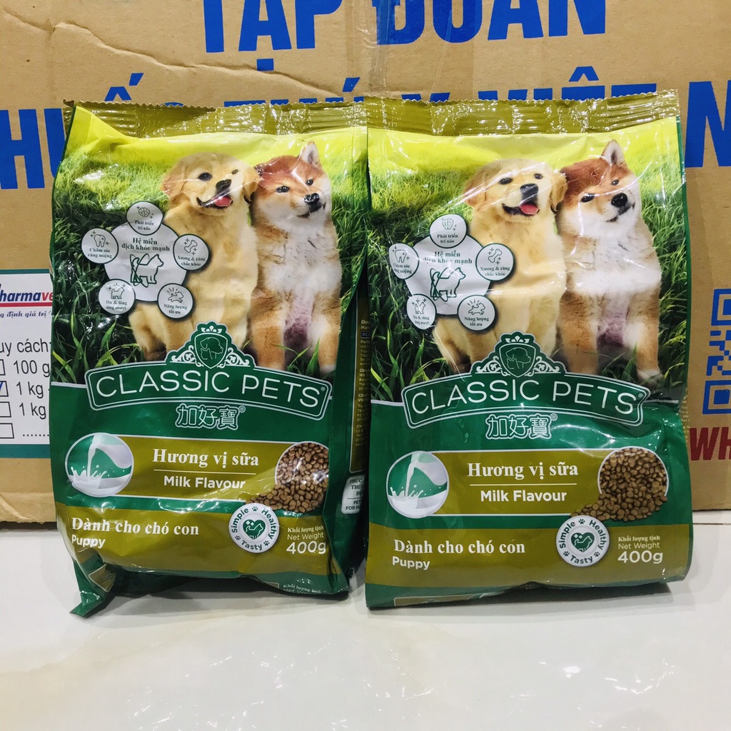 Combo 2 gói Classic Pets Puppy 400G - Thức Ăn Chó Con Vị Sữa