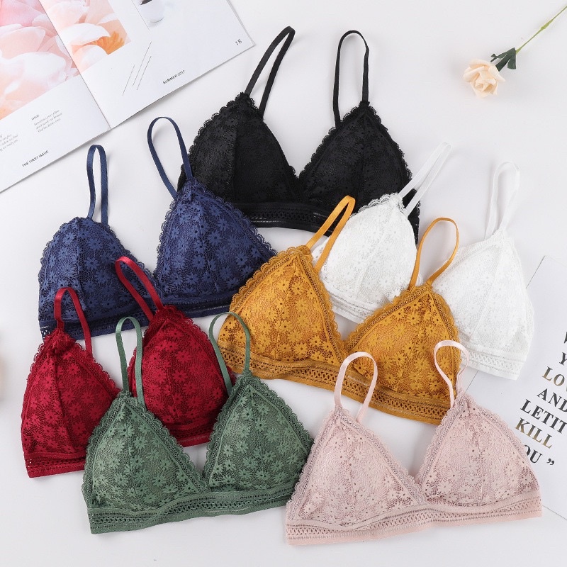 Áo Bra Kiểu Pháp Ngàn Hoa Mút Mỏng Cài Sau 7338