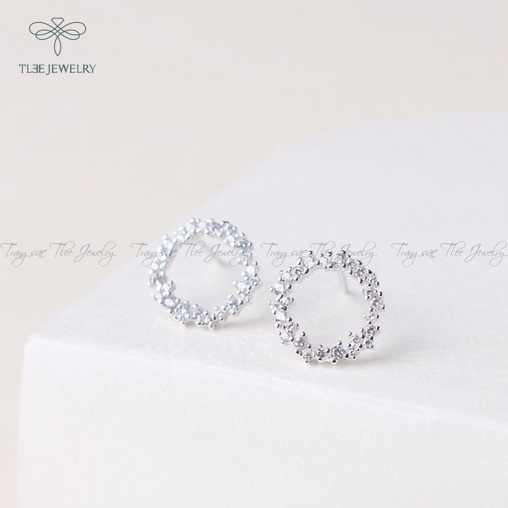 Khuyên tai bạc nữ TLEE Bluesea nạm đá cao cấp sang trọng NCJ B0129