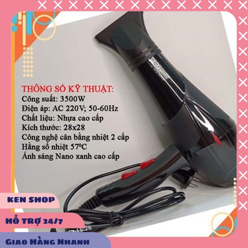 Máy sấy tóc 2 chiều nóng lạnh PANASONI công suất 3500W máy khò tóc công suất lớn siêu nhẹ tặng kèm đầu thổi Kenshop.95