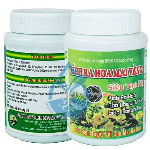 Phân Bón Siêu Lân 10-60-10+TE - Kích ra hoa mai vàng - Siêu tạo nụ - Giúp mai sai nụ - hũ 100gr