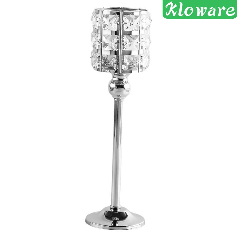 Đế nến đính đá pha lê trang trí bàn tiệc thiết kế hiện đại