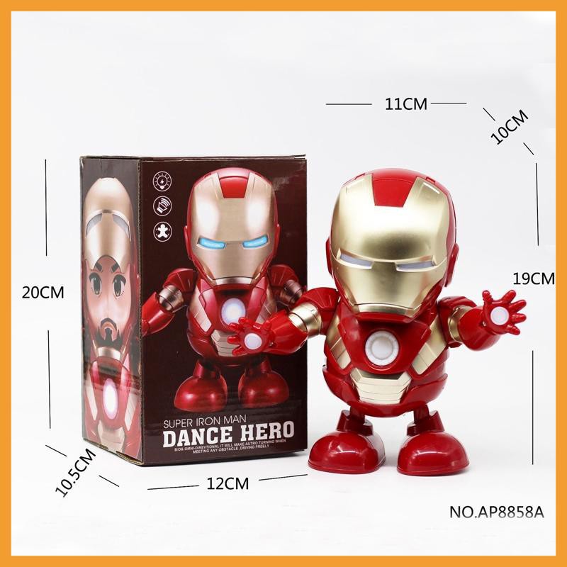 Đồ chơi robot Iron Man dance hero nhảy múa vui nhộn có nhạc và đèn cho bé