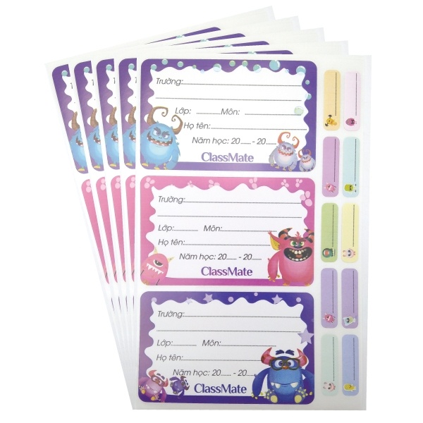 Nhãn Vở Classmate Monster CL-NT223 (Mẫu Màu Giao Ngẫu Nhiên)