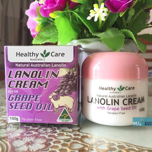 Kem nhau thai cừu Healthy Care Natural Lanolin – Tinh dầu hạt nho (100g)