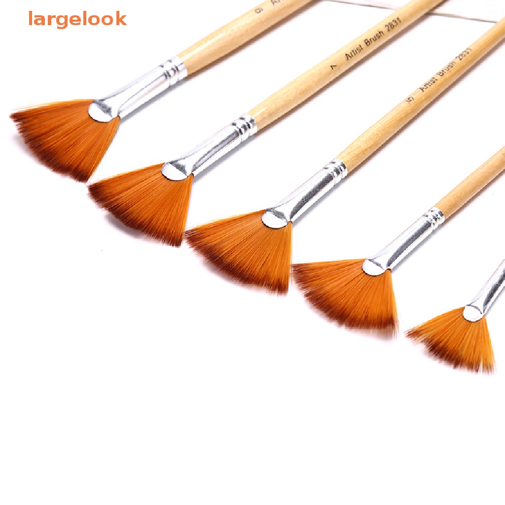 Set 5 Cọ Vẽ Hình Quạt Bằng Sợi Nylon Chuyên Dụng