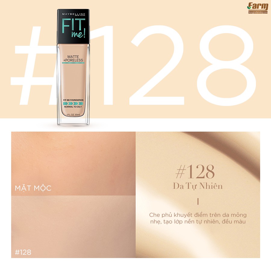 KEM NỀN MỊN LÌ FIT ME MAYBELLINE 30ML FIT ME MATTE + PORELESS FOUNDATION