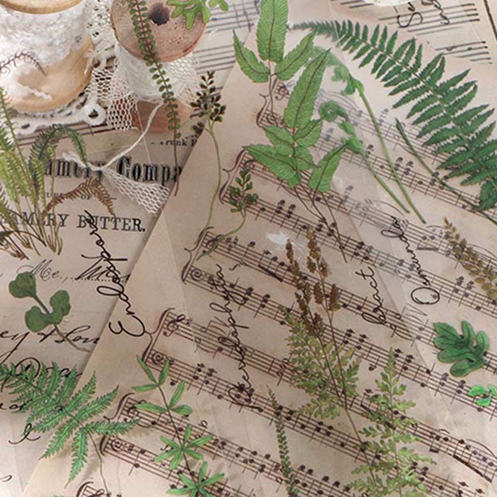 Bộ 6 miếng dán PET hình hoa lá và bướm trang trí album ảnh DIY