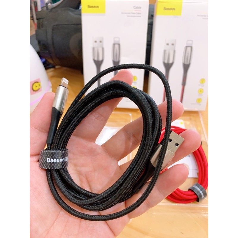 Cáp sạc cao cấp Horizintal có báo đèn,Sạc nhanh Chính hãng Baseus tương thích IPHONE/IPad