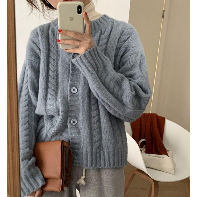 Khoác Len Ulzzang | Khoác Len Cardigan Ulzzang Dày Dặn 3 Màu Xinh Xắn Phong Cách Hàn Quốc | WebRaoVat - webraovat.net.vn