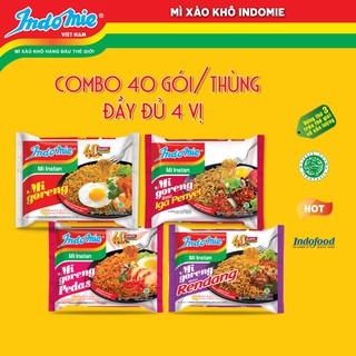 [FREESHIP 99K] Combo 4 vị - Mì Xào Khô Indomie - Thùng 40 gói - NHẬP KHẨU INDONESIA