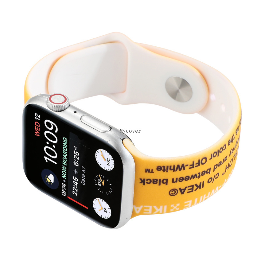 Dây Đồng Hồ Bằng Silicone Màu Trắng Cho Apple Watch Series 6 Se 5 4 3 2 1 Band 40mm 44mm 42mm 38mm