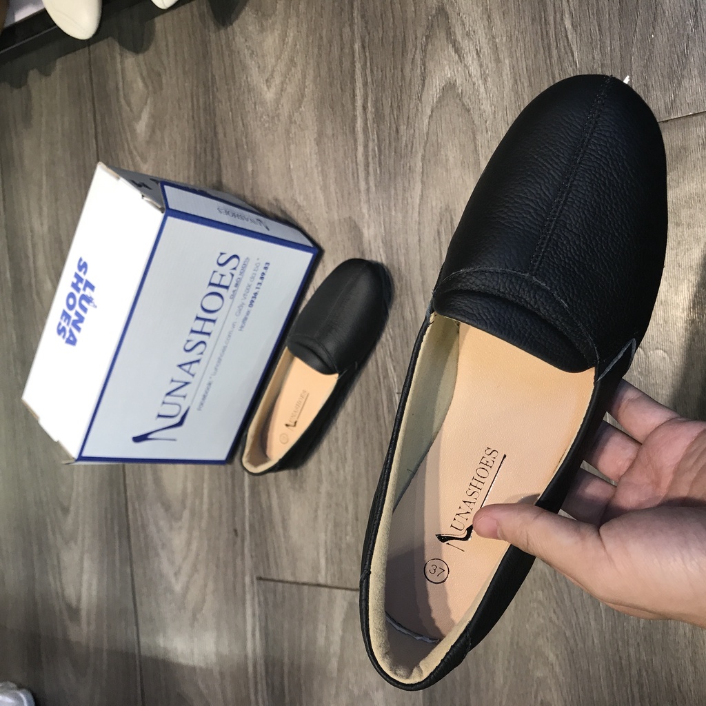 Giày bệt nữ búp bê đế bằng mềm êm chân Lunashoes (1068) mũi tròn da thật cao cấp dễ đi kiểu Hàn quốc nhiều màu (BH 24TH)