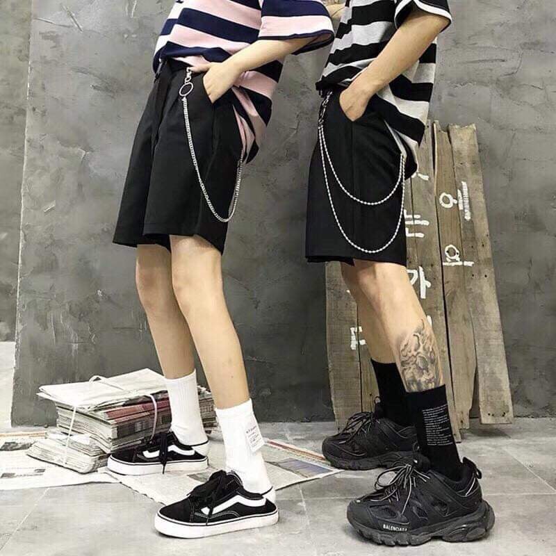Quần Short kaki kèm Xích Unisex nam nữ