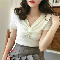 Áo Thun Gân Len Xoắn Ngực _neww