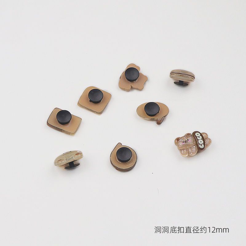 Sticker crocs Shoe Decoration for crocs đế caoSet 8 Khóa Giày Trong Suốt Hình Bánh Donut / Gấu / Cà Phê / Gấu Dễ Thương DIY