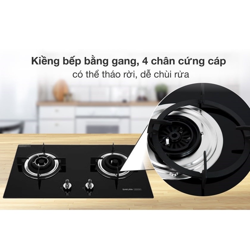 Bếp ga âm Sakura SG-2525GB-Chính hãng trưng bày+Tặng dây gas-bếp bền tốt tiết kiệm gas