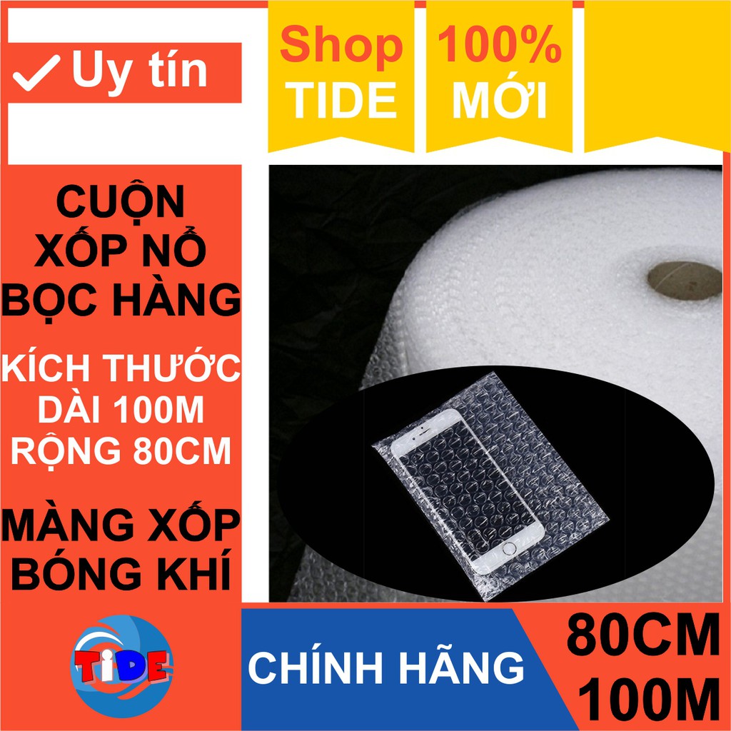 Xốp nổ bọc hàng – Dài 100M x Rộng 80CM – Màng xốp bóp nổ