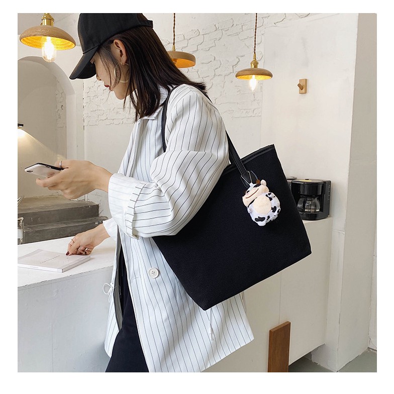 Túi đeo vai túi xách nữ CHEN, tui tote a4 đi làm vải canvas trơn style ulzzang Hàn Quốc TX43