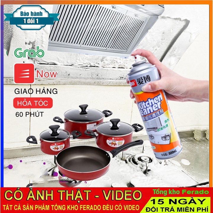 Bình xịt bọt tuyết tẩy rửa đa năng vệ sinh bếp Kitchen Cleaner, nhà tắm Bathroom Cleaner