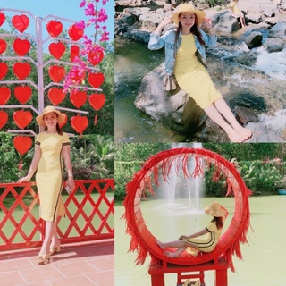Đầm thun ôm body xẻ 1 bên