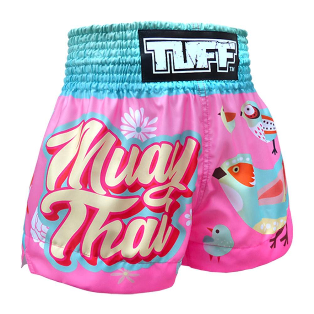 Quần Muay Thai Tuff Pink Pastel Birds Pattern