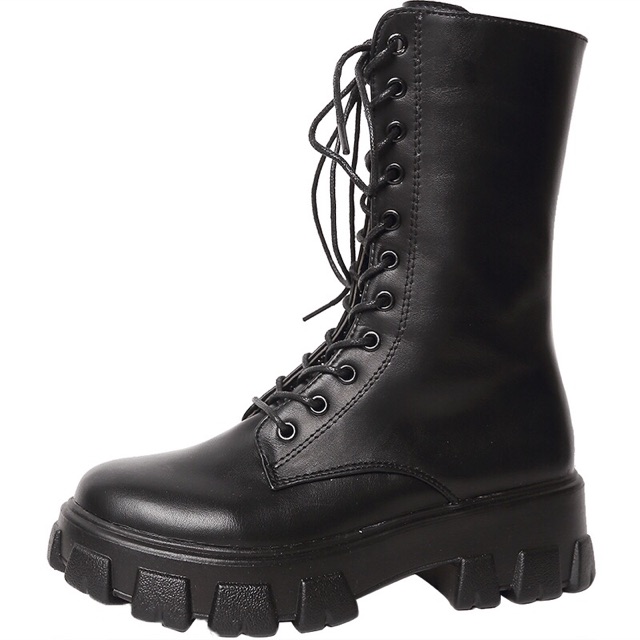 Boots Martin Ulzzang cổ ngắn đan dây đế răng cưa cao 5cm | BigBuy360 - bigbuy360.vn