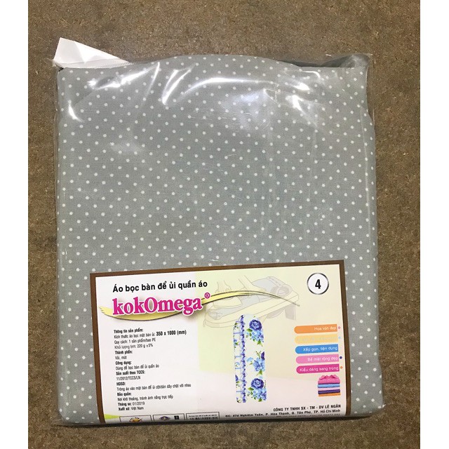 -Áo bọc bàn ủi có mút 36*65cm, màu ngẫu nhiên