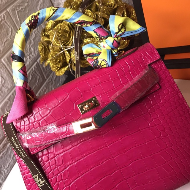 Túi H*M da bò dập vân cá sấu hàng cao cấp