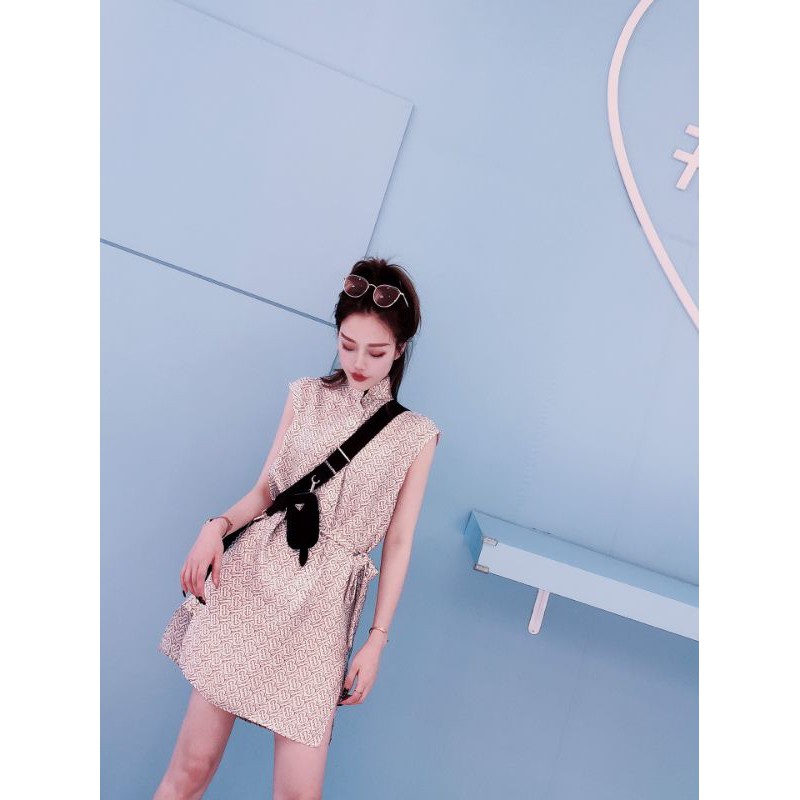 Váy sơ mi không tay burberry logo bbr bur