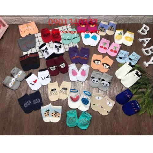 Vớ sơ sinh gót nhiều mẫu cho bé 0-12 tháng tuổi-họa tiết ngẫu nhiên