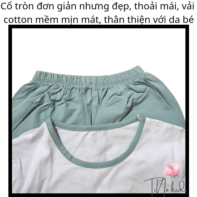 bộ cotton hè thu tay lỡ quần ngố hàng quảng châu cho bé trai bé gái