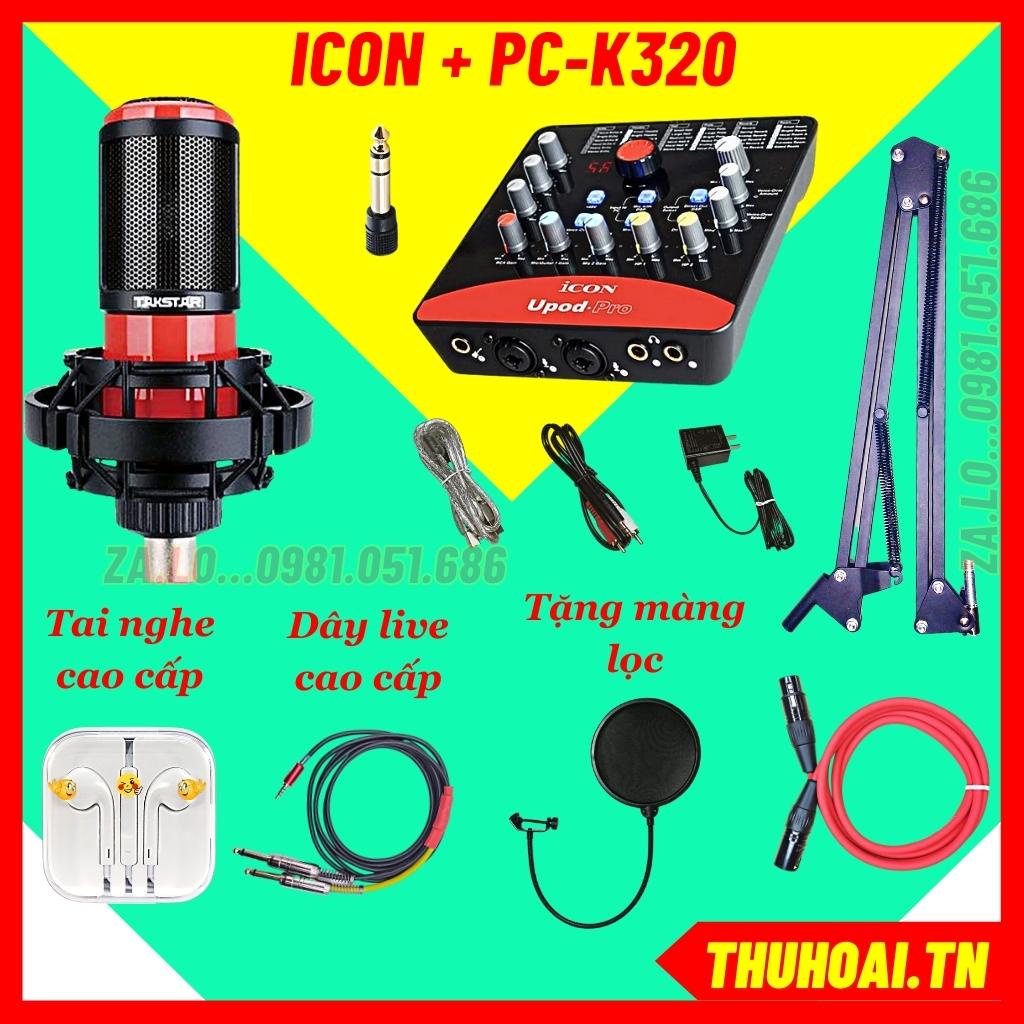 Bộ combo mic thu âm hát livestream sound card Icon Upod Pro và mic Takstar PC K320 BH 1 năm thu âm máy tính điện thoại