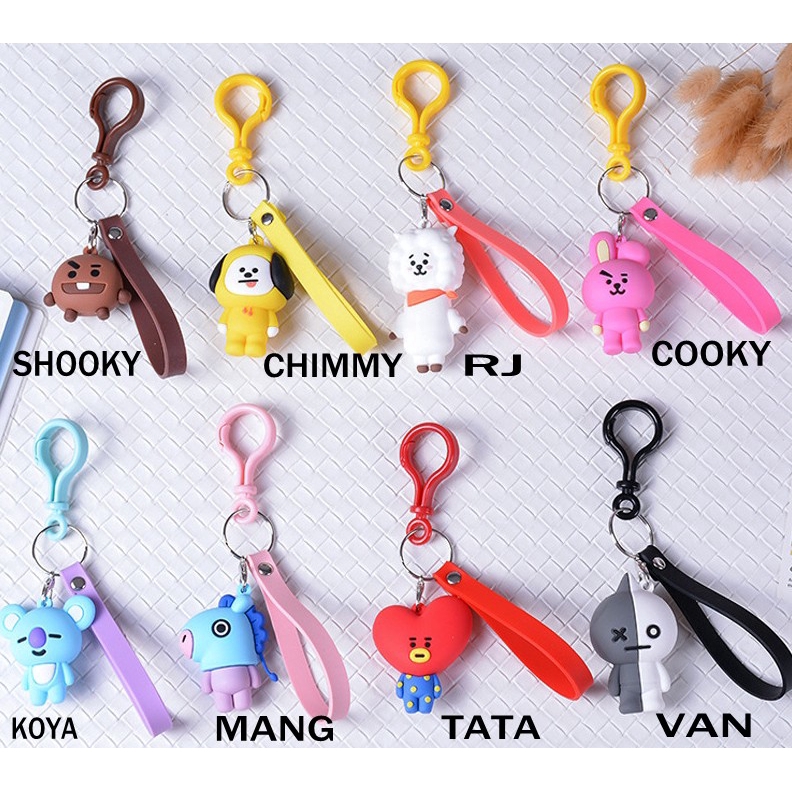 Móc khóa acrylic hình nhân vật hoạt hình BTS  đáng yêu