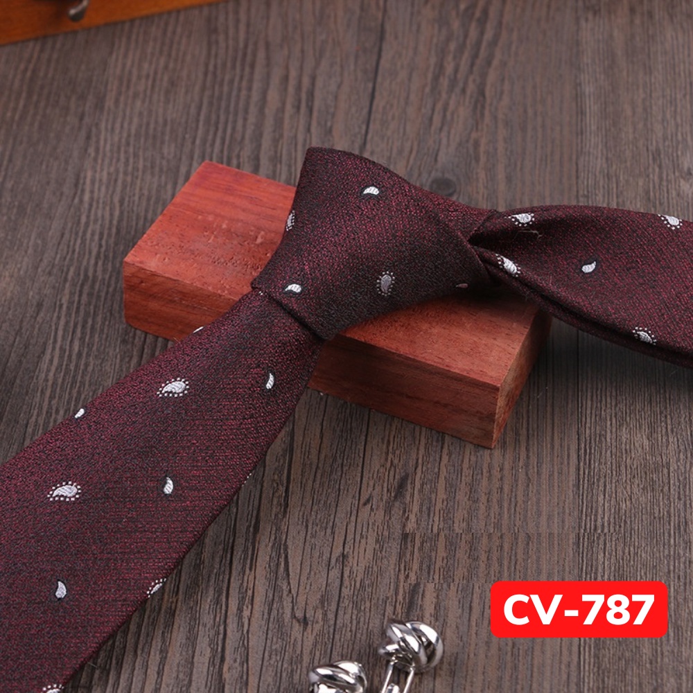 Cravat Nam cỡ trung 7cm cao cấp nhiều mẫu lựa chọn, cà vạt chú rể, Cavat dự tiệc, Calavat công sở CV-787