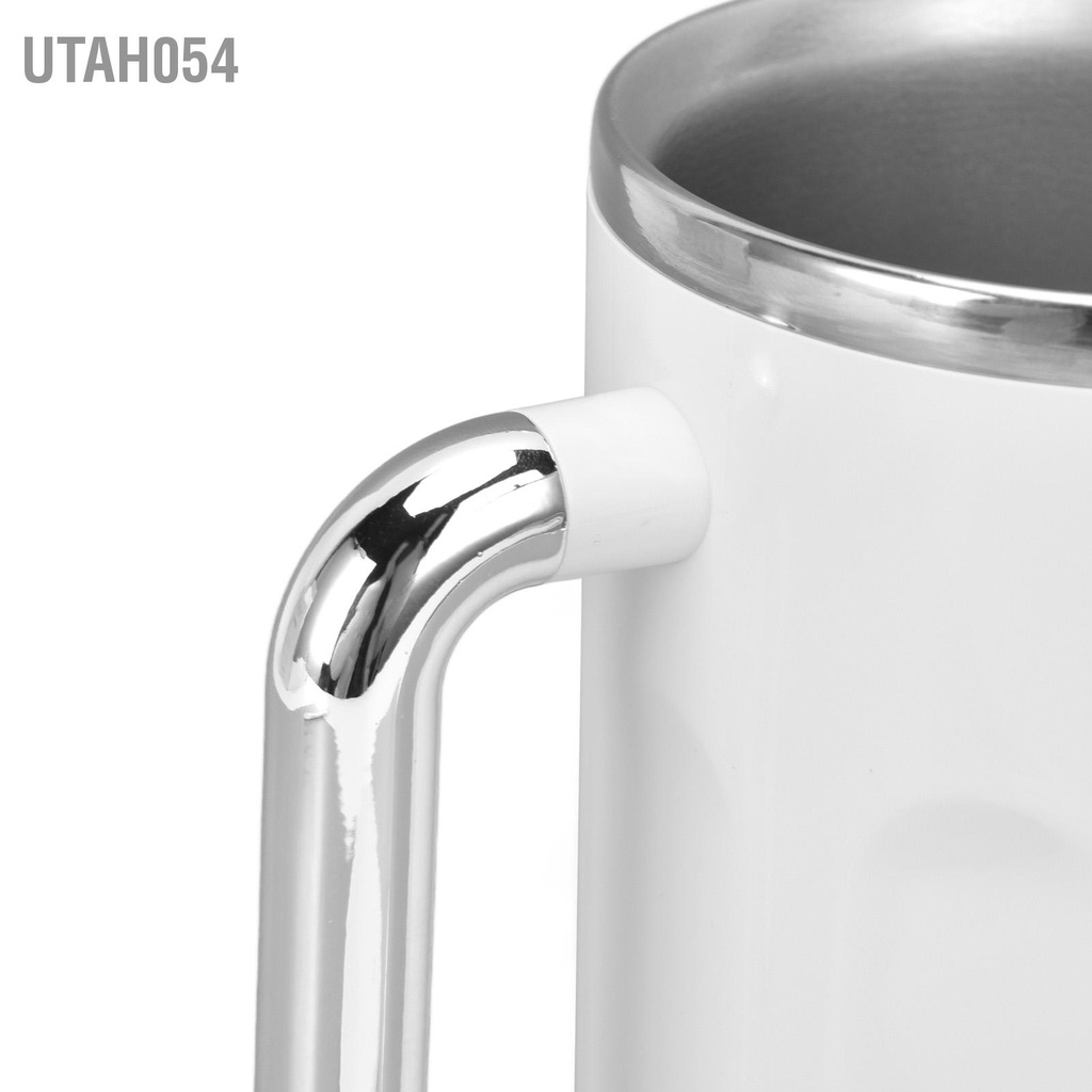 Utah054 Cốc cà phê tự khuấy 360ml Sự khác biệt nhiệt độ Tự động cốc bằng thép không gỉ có nắp