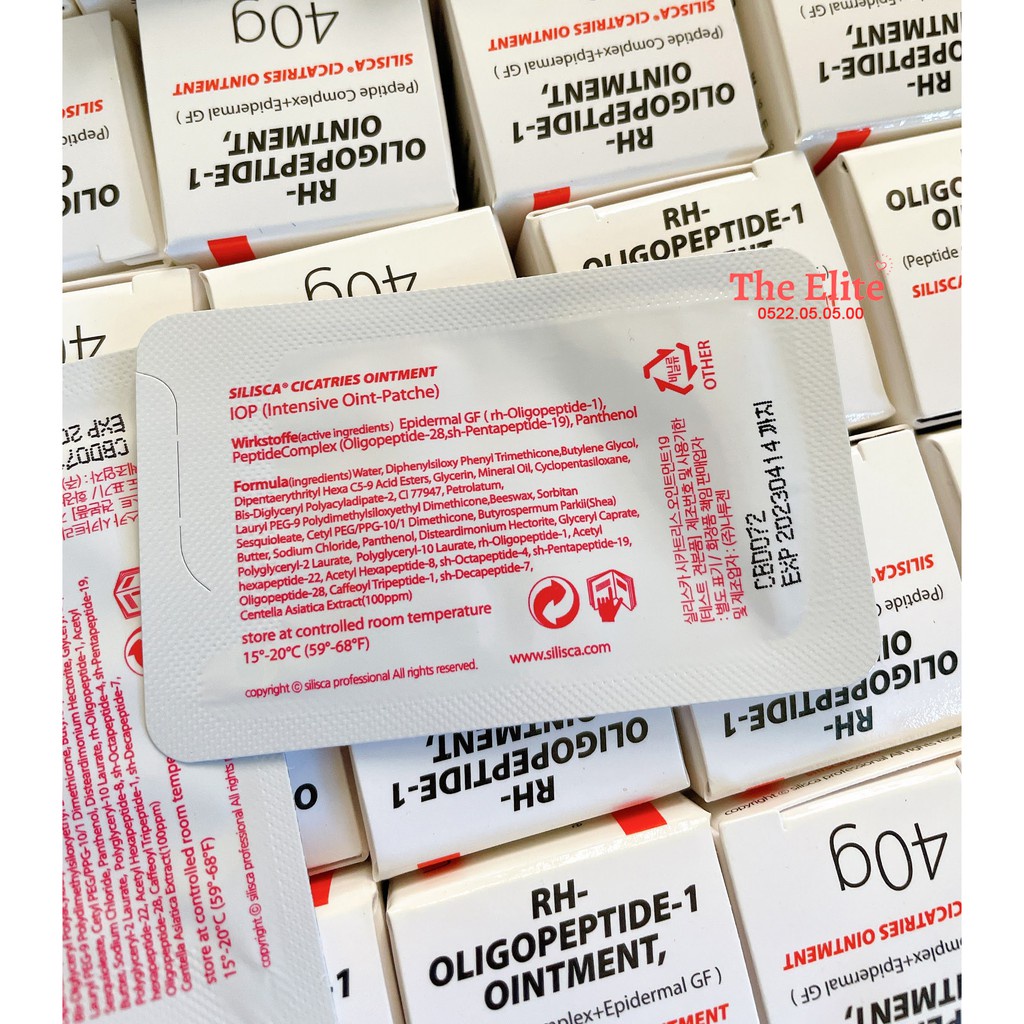 GÓI DÙNG THỬ Sample Kem phục hồi B5 Panthenol RH- OLIGOPEPTIDE-1 OINTMENT SILISCA 1g