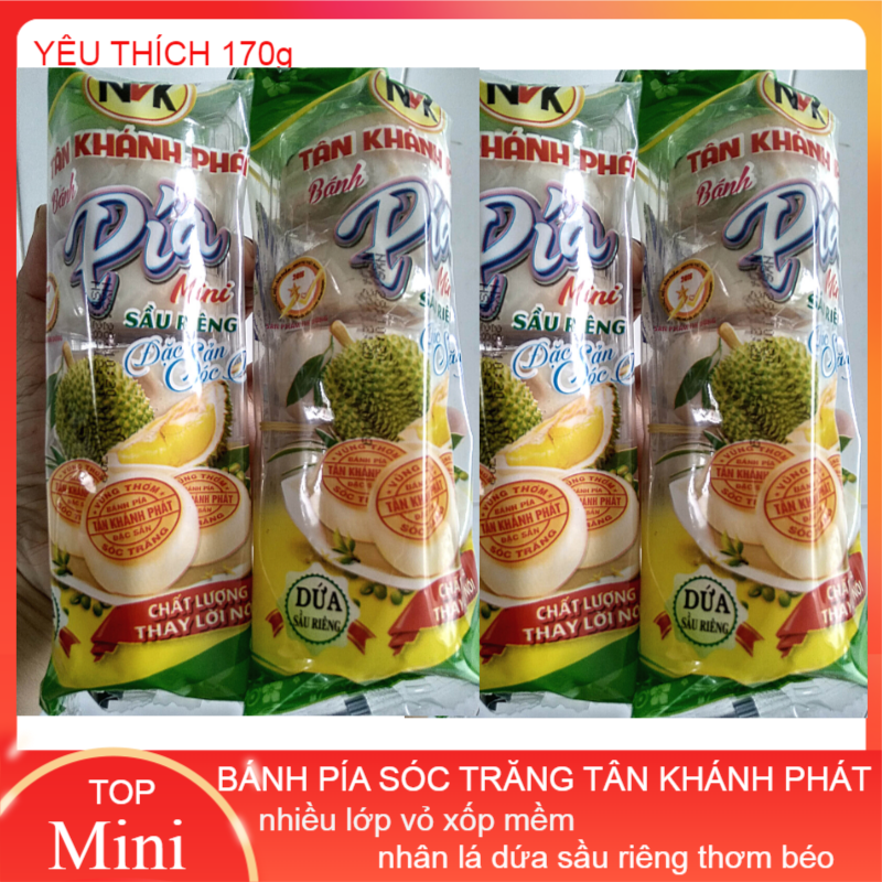 Combo 2 Bịch BÁNH PÍA SÓC TRĂNG TÂN KHÁNH PHÁT HỘP 5 CÁI NHÂN DỨA SẦU RIÊNG 130g