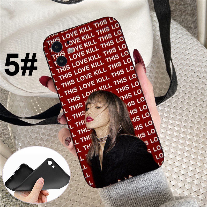 iPhone XR X Xs Max 7 8 6s 6 Plus 7+ 8+ 5 5s SE 2020 Soft Silicone Cover Phone Case Casing GR19 Black Lisa Rose Jisoo Jennie K pop Pink