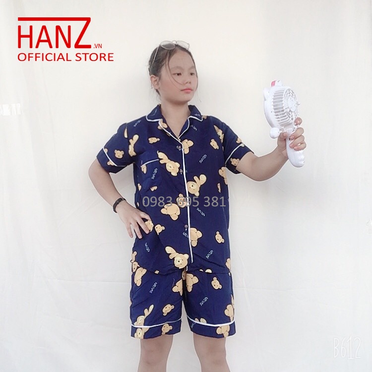 Bộ đồ ngủ nữ pijama cộc đùi bộ mặc nhà chất kate cao cấp thái thoải mái dễ thương giá rẻ Hanz.vn H23