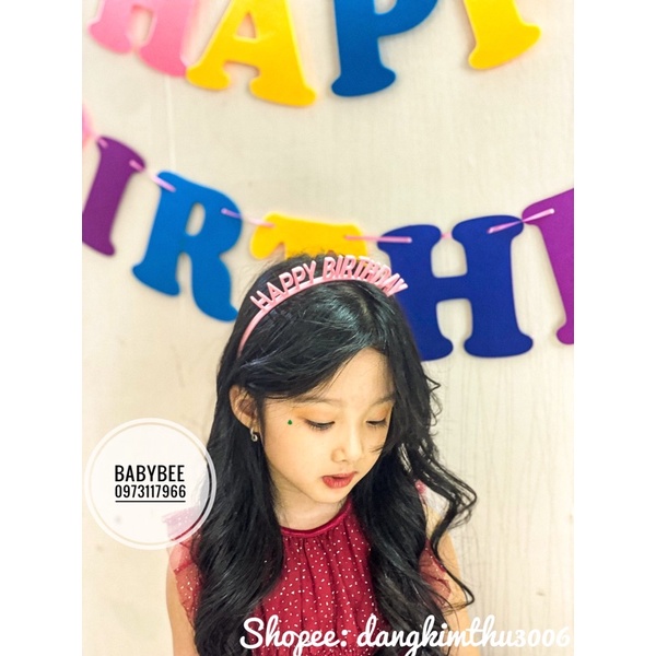 Bờm Nhựa HAPPY BIRTHDAY Sinh Nhật Free Size