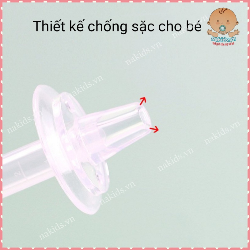 Dụng Cụ Ống Bơm Xilanh Cho Bé Uống Thuốc, Sữa, Nước Hoa Quả Đầu Silicon Mềm An Toàn Cho Bé