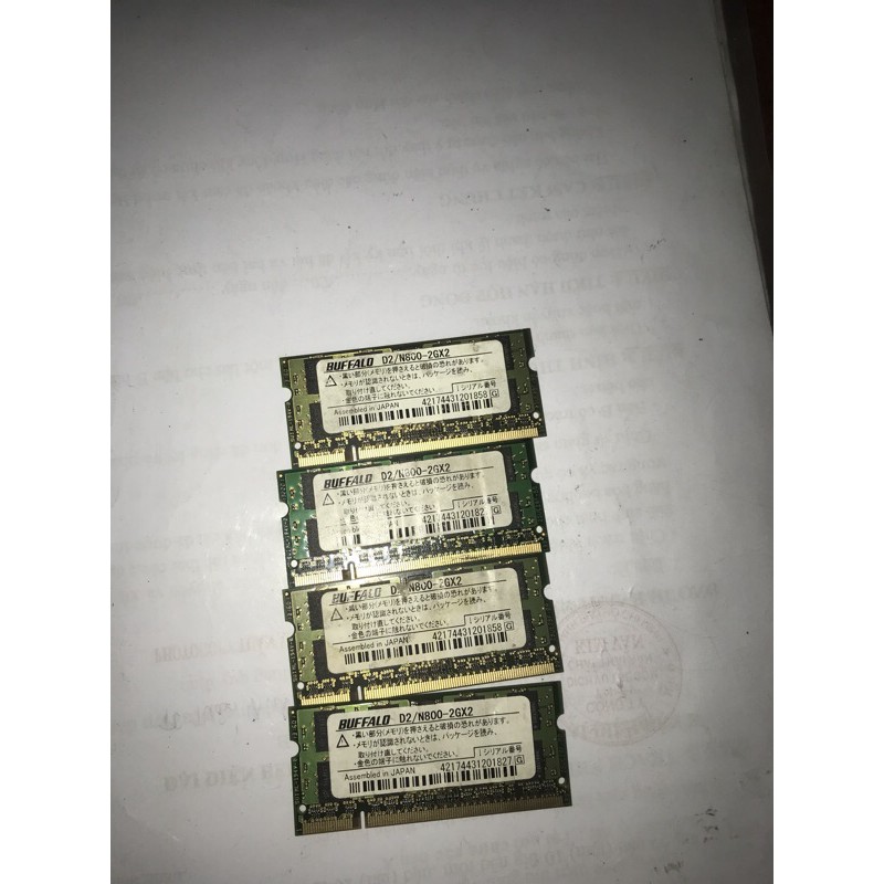 4 CÂY RAM LAPTOP PC2 2G/800 RAM NHẬT BẢN